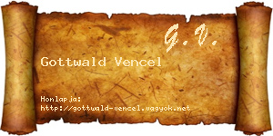 Gottwald Vencel névjegykártya